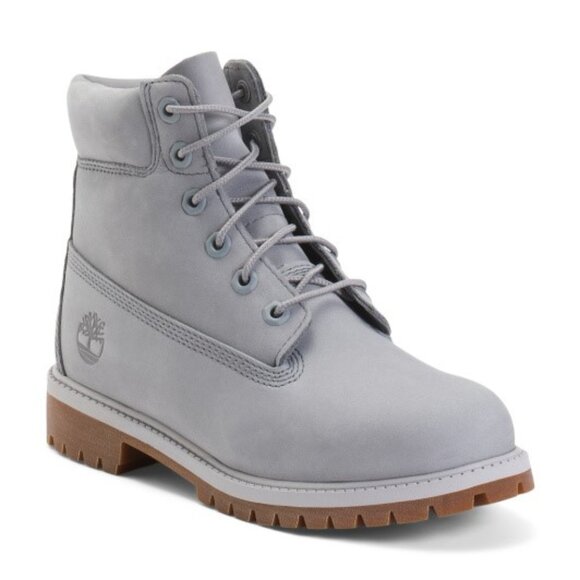 New TIMBERLAND Leather Premium Waterproof Lace Up Boots (Big Kid) - Picture 1 of 2